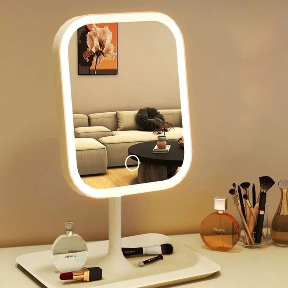 Niche Modern Desktop Vanity Mirror 3 Color Light LED Makeup Mirror With Touch Sensor 1