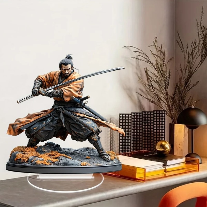 2D Flat Warrior Acrylic Statue Traditional Warrior Art Decoration 5