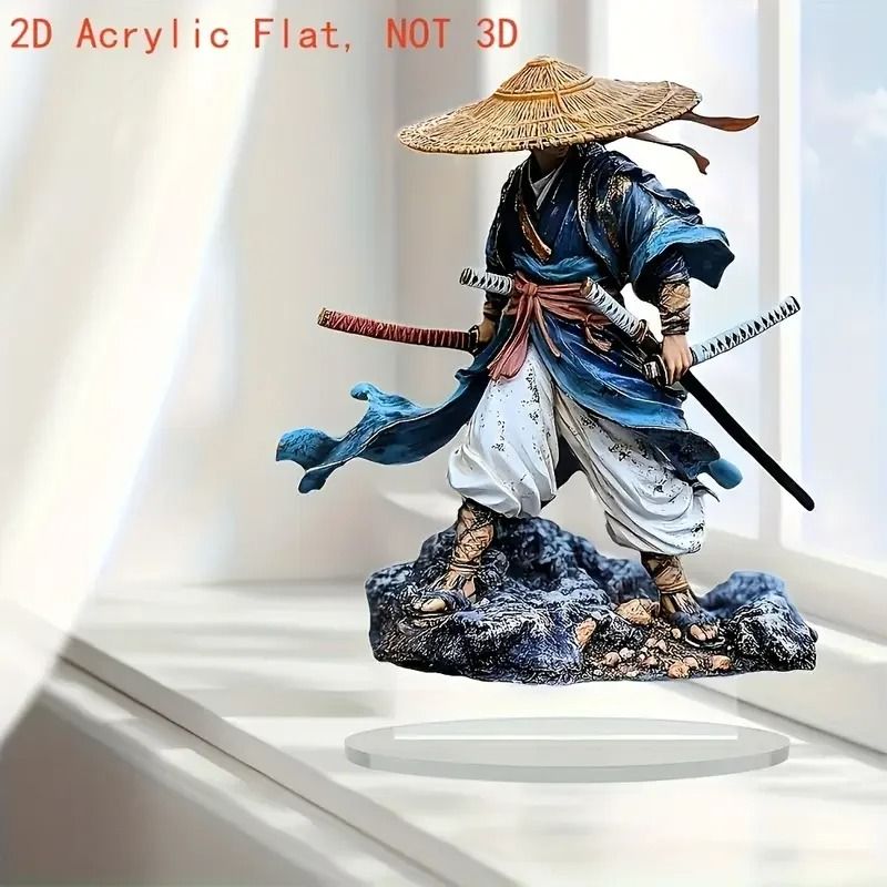 2D Flat Warrior Acrylic Statue Traditional Warrior Art Decoration 6