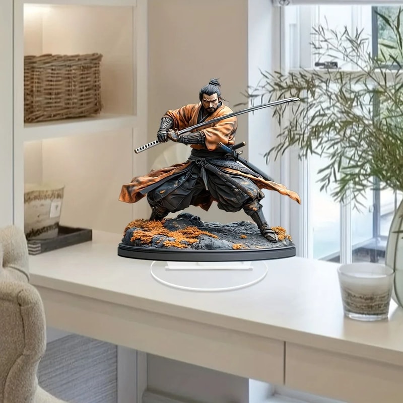 2D Flat Warrior Acrylic Statue Traditional Warrior Art Decoration 7