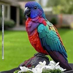 bright and colorful parrot garden stake outdoor terrace and lawn decoration