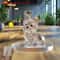 Flat Crystal Dog Ornament Small And Fun Decorative Statue For Bedroom And Office 1
