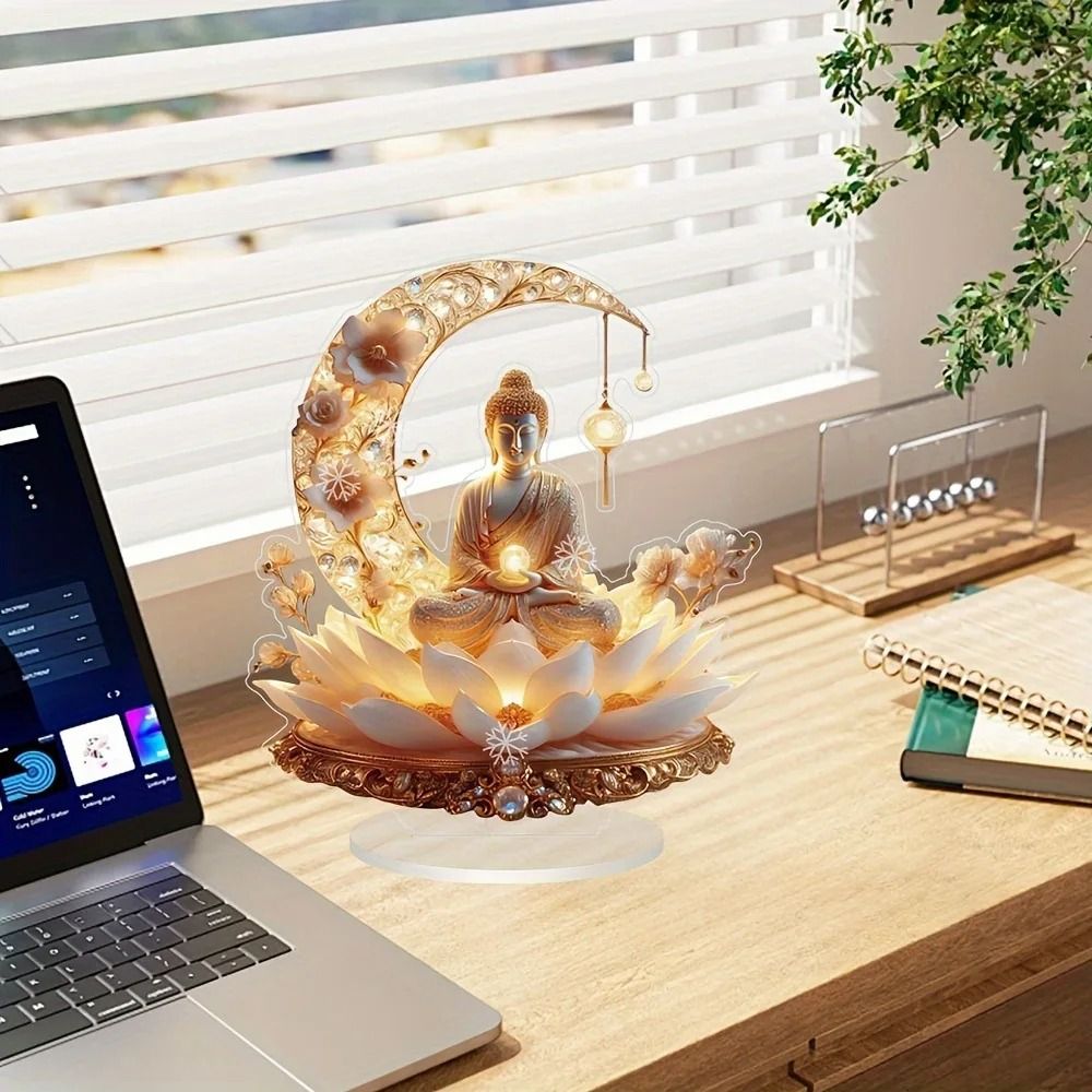 Lotus Terrace Buddha Statue Acrylic Home And Office Decoration For Buddhist Enthusiasts 1