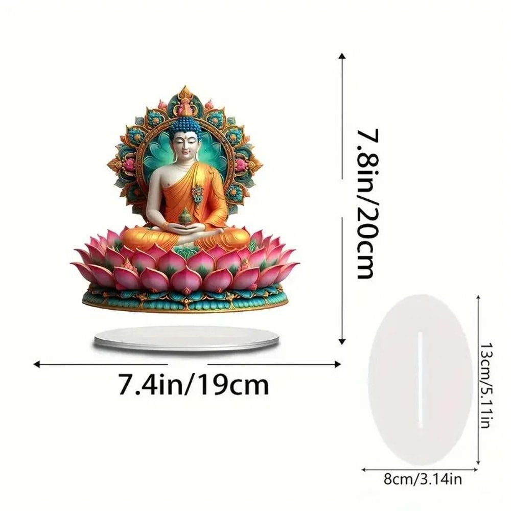 Lotus Terrace Buddha Statue Acrylic Home And Office Decoration For Buddhist Enthusiasts 11