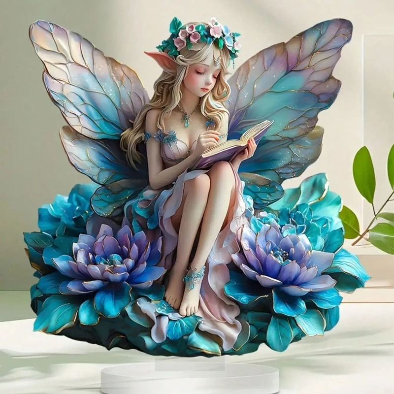 Fairy Butterfly Statue Decoration For Home And Office With Easy To Install Base 6