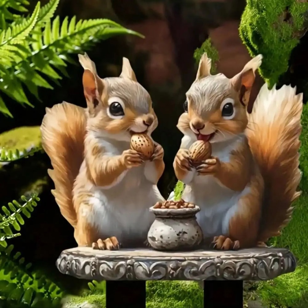Classic Bohemian Squirrel Garden Stake Animal Themed Outdoor Decoration 2