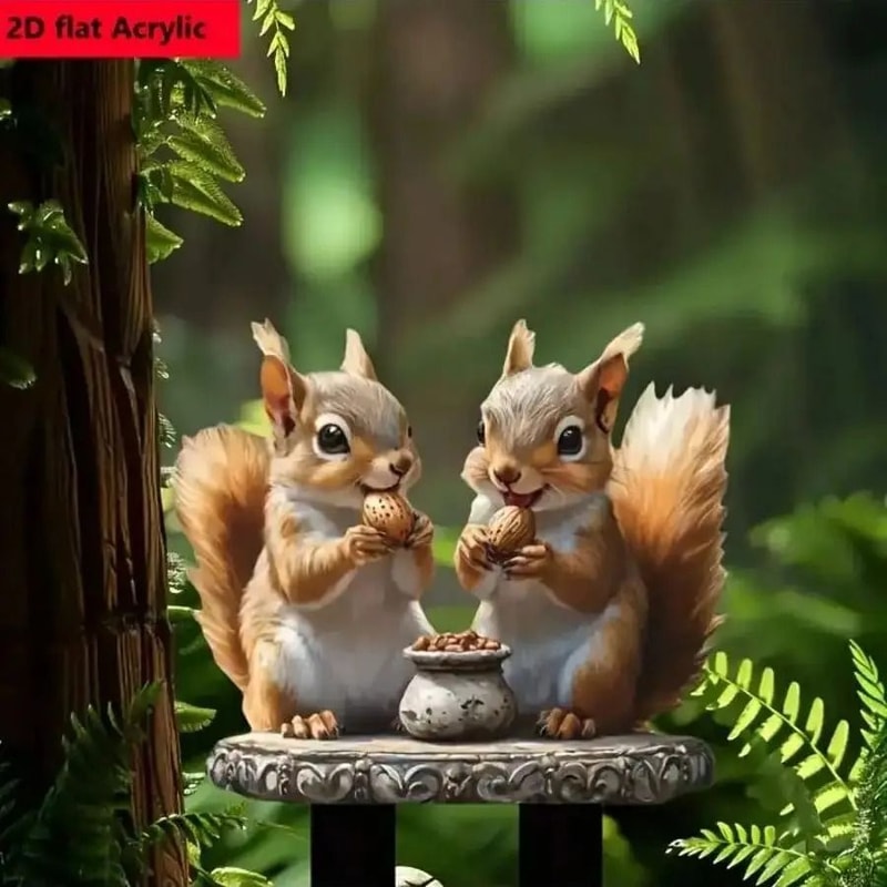 Classic Bohemian Squirrel Garden Stake Animal Themed Outdoor Decoration 4