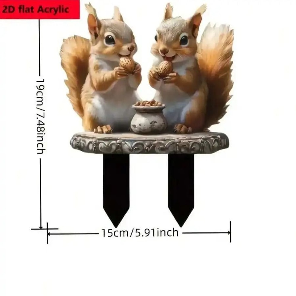 Classic Bohemian Squirrel Garden Stake Animal Themed Outdoor Decoration 5
