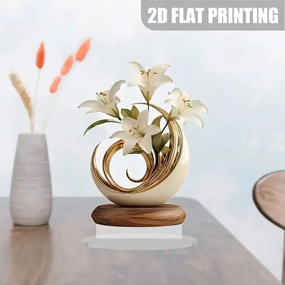 Table Flower Decoration Desktop Plaque For Living Room Bedroom And Office 2