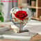 Acrylic Bohemian Heart Shaped Sculpture Ornament With Red Roses And Gold Accents 2