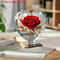 Acrylic Bohemian Heart Shaped Sculpture Ornament With Red Roses And Gold Accents 2