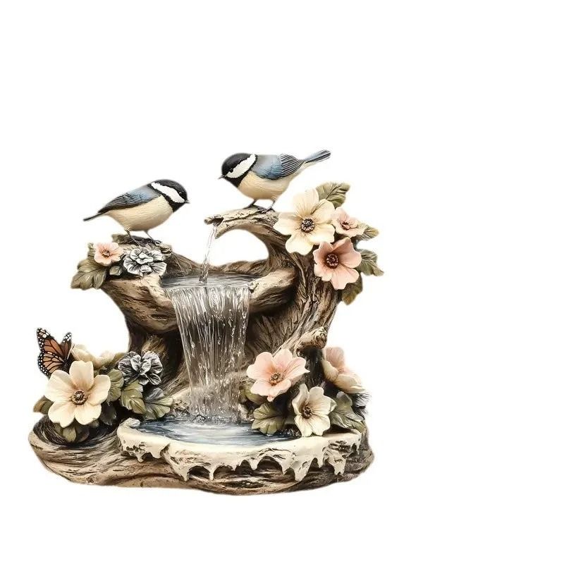 Bird And Butterfly Garden Fountain Acrylic Desktop Ornament 3