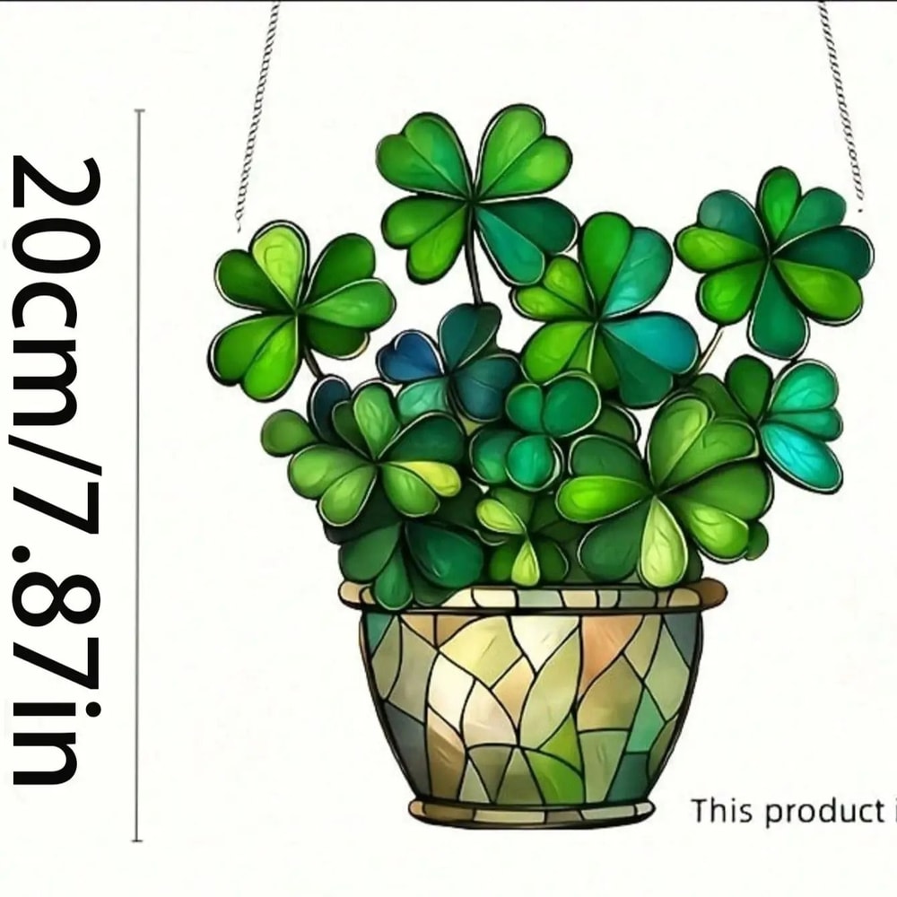 St Patricks Day Lucky Clover Sun Catcher Window Hanging Decoration 4