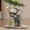Bohemian Style Elephant Decoration Ornament With Lotus Leaf Umbrella 5