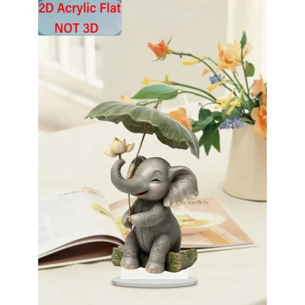 Bohemian Style Elephant Decoration Ornament With Lotus Leaf Umbrella 6
