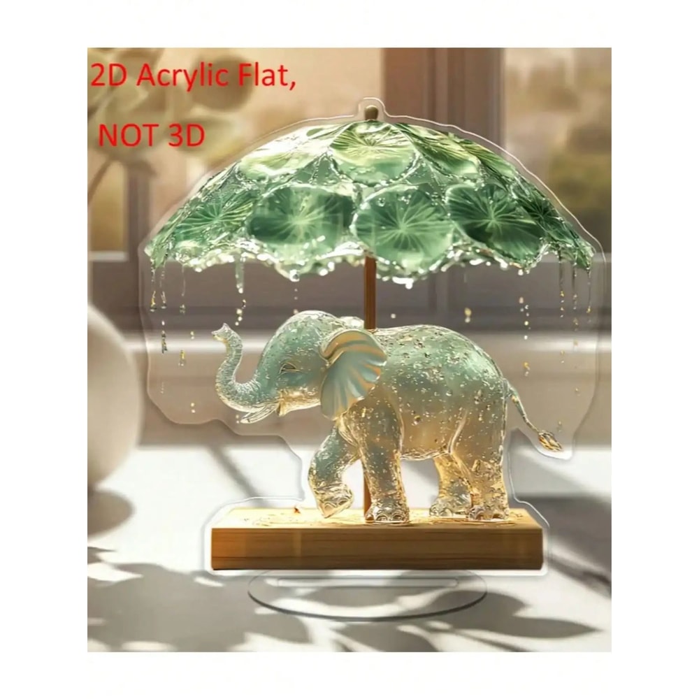 Bohemian Style Elephant Decoration Ornament With Lotus Leaf Umbrella 7