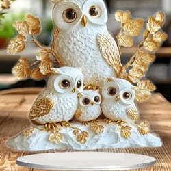 owl family ornament anime themed collectible home and office decoration