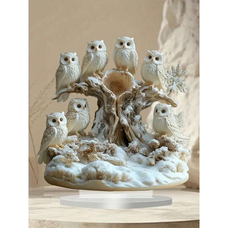 Owl Family Ornament Anime Themed Collectible Home And Office Decoration 12