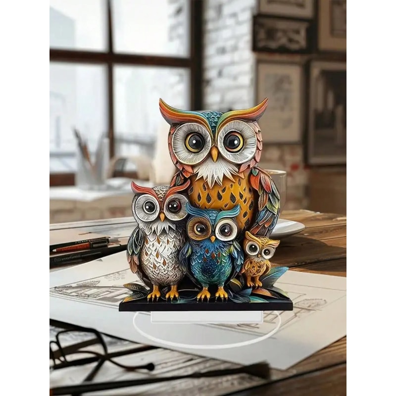 Owl Family Ornament Anime Themed Collectible Home And Office Decoration 2