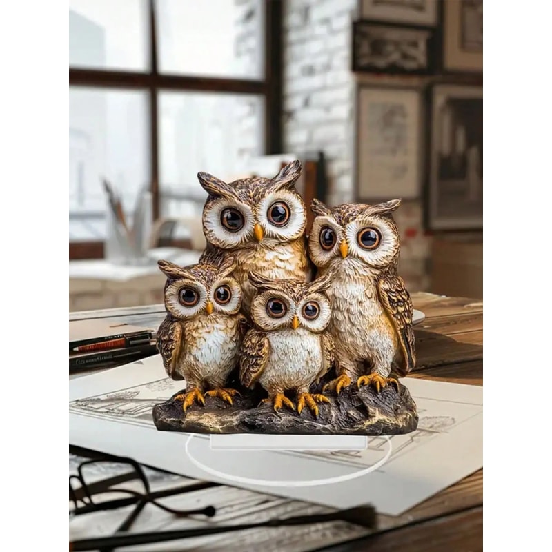 Owl Family Ornament Anime Themed Collectible Home And Office Decoration 7