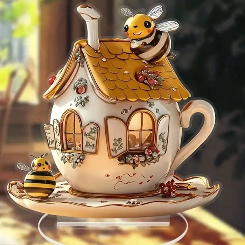 Simulated Honeycomb Shaped Teapot Decorative Plaque Multifunctional Kitchen And Dining Table Decor 1