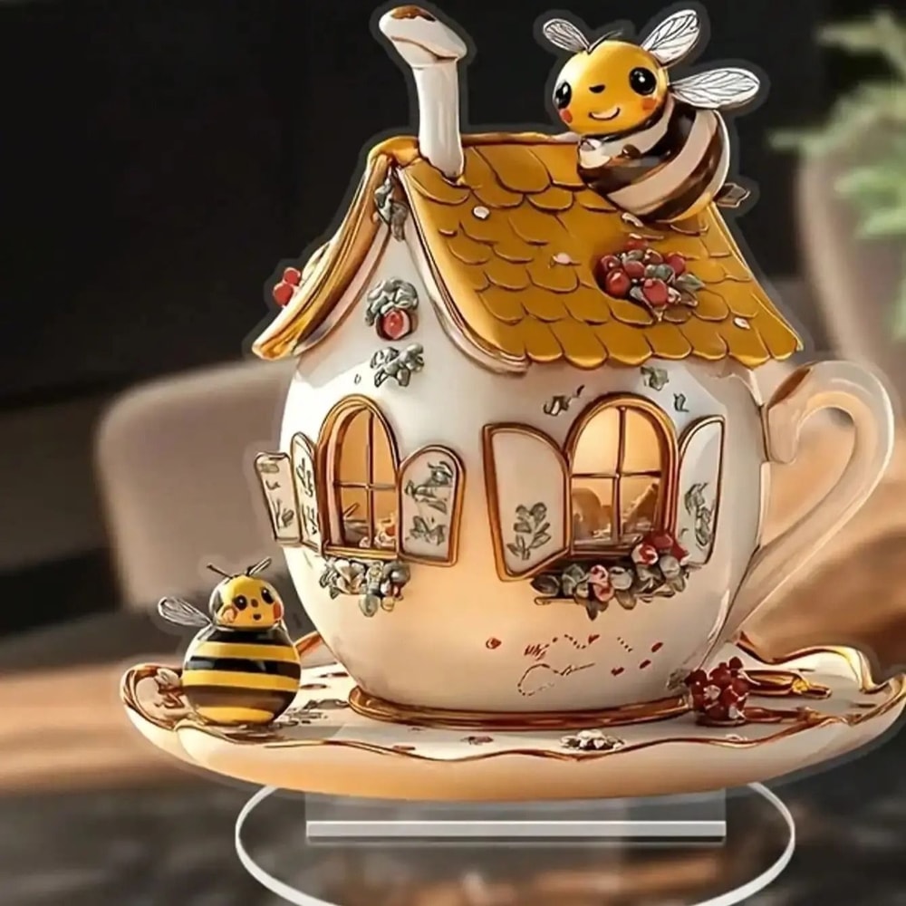 Simulated Honeycomb Shaped Teapot Decorative Plaque Multifunctional Kitchen And Dining Table Decor 2