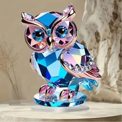 cute crystal style owl desktop decoration - artistic animal themed home decor ornament