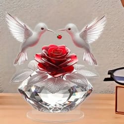 rose and white bird desktop decoration elegant home decor and graduation gift
