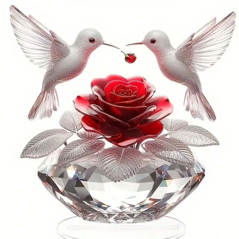 Rose And White Bird Desktop Decoration Elegant Home Decor And Graduation Gift 4