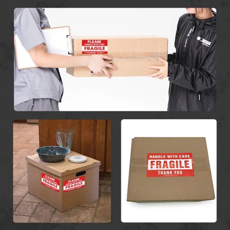 250 PasteRoll Fragile English Warning Label Stickers AntiTamper Security Seals 2