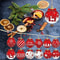 12pcsset Red And White Wooden Christmas Ball Ornaments Elk And Snowflake Pattern 2