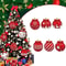 12pcsset Red And White Wooden Christmas Ball Ornaments Elk And Snowflake Pattern 4