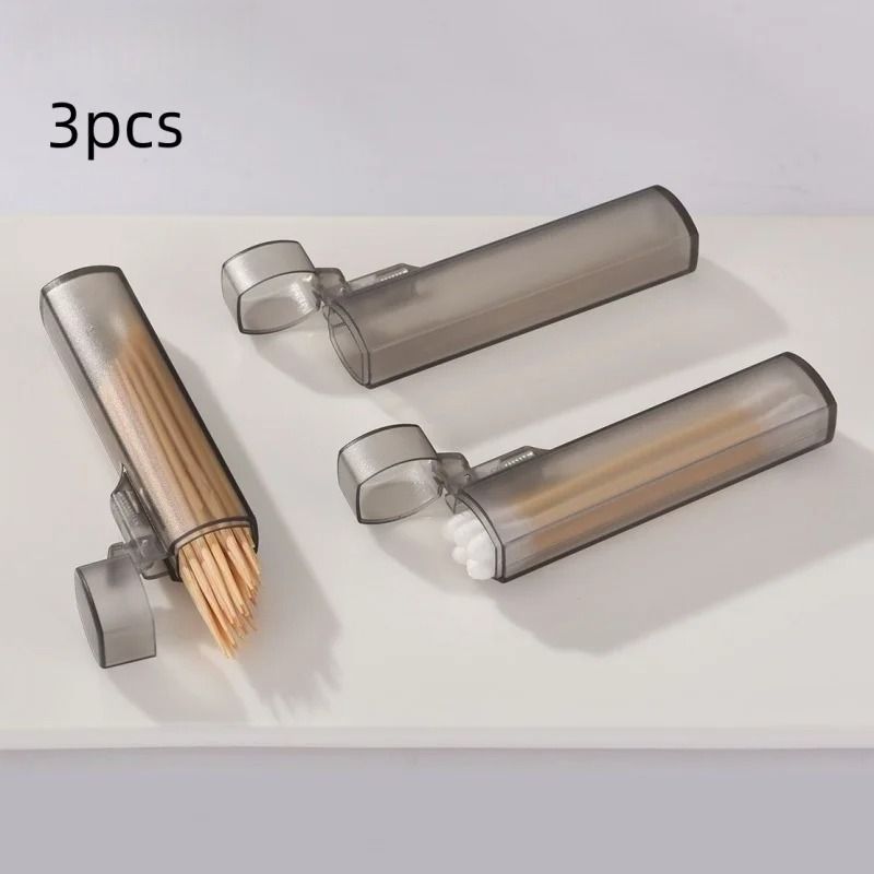 1pc 3pcs Portable Toothpick Case For Travel Outdoor Daily Use Toothpick Holder Box 1