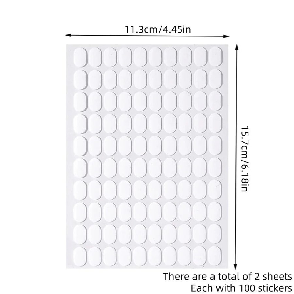 200pcs Nail Support Double Sided Tape Transparent No Trace Jelly Tape Nail Art Practice Base Fixing 6