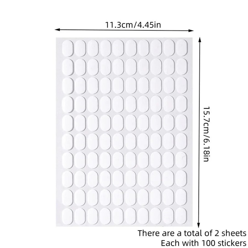 200pcs Nail Support Double Sided Tape Transparent No Trace Jelly Tape Nail Art Practice Base Fixing 6