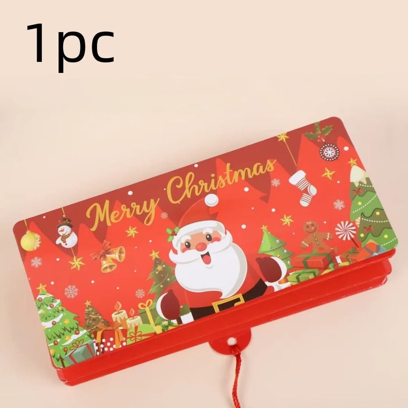 1pc Christmas Red Envelope 10 Card Position Cash Wallet Surprise Money Greeting Card 6