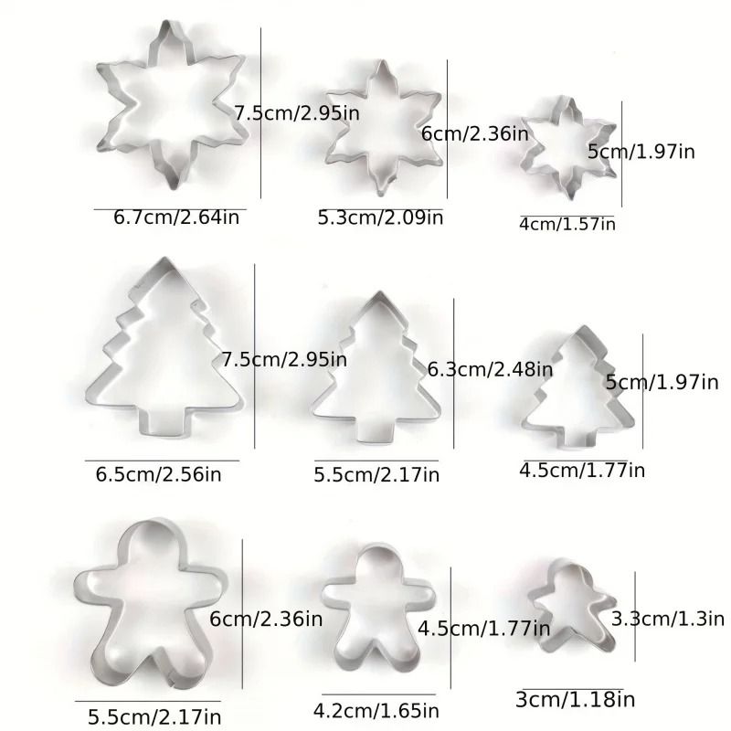35pcs Christmas Snowflake Cookie Mold Stainless Steel Kitchen Baking Tool Gingerbread Man Tree Hear 5