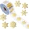 100pcs 500pcs Christmas Golden Snowflake Sticker Transparent Round Gold Stamping Seal 0