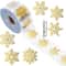 100pcs 500pcs Christmas Golden Snowflake Sticker Transparent Round Gold Stamping Seal 5