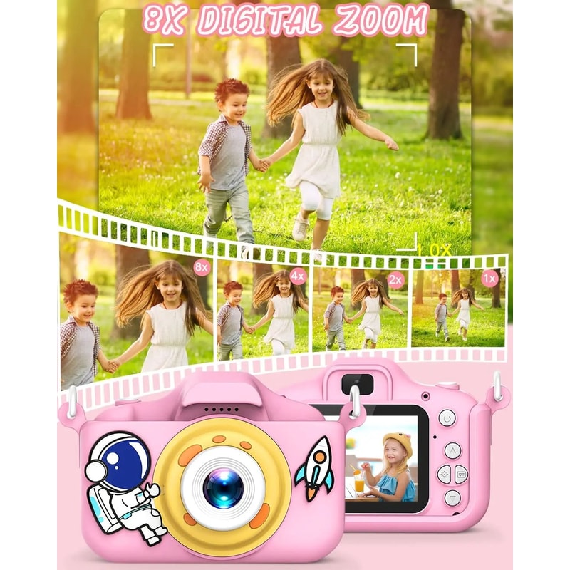 Kids Selfie Camera New Cartoon HD Digital Video Cameras Toys Christmas Birthday Gifts 2
