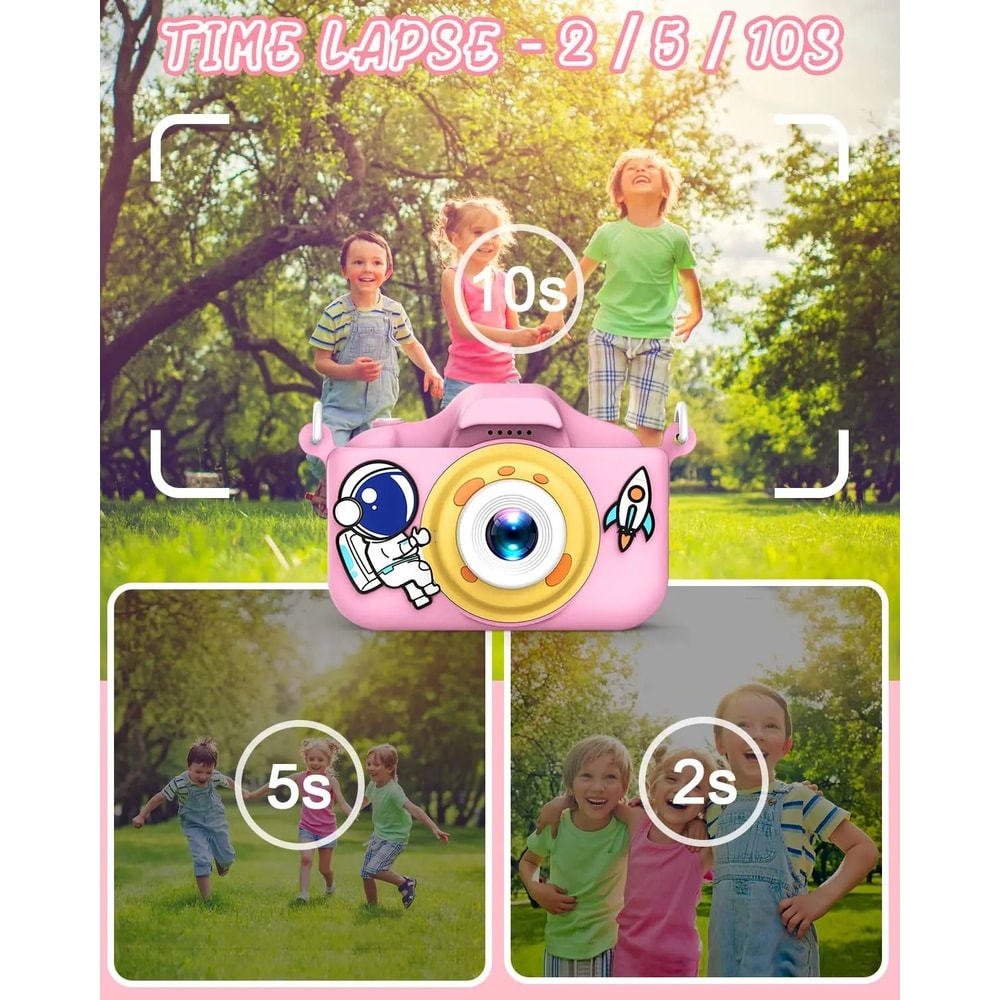 Kids Selfie Camera New Cartoon HD Digital Video Cameras Toys Christmas Birthday Gifts 4