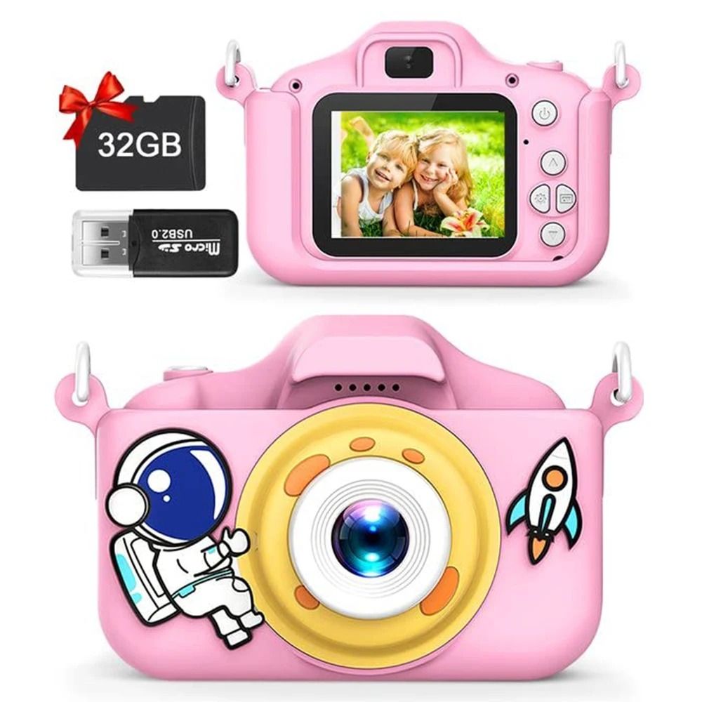Kids Selfie Camera New Cartoon HD Digital Video Cameras Toys Christmas Birthday Gifts 6