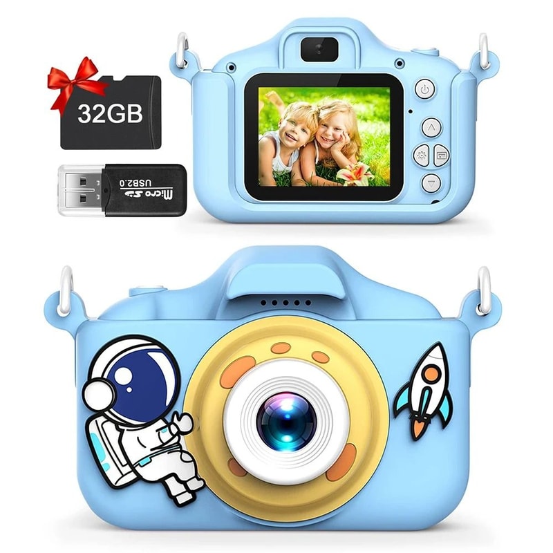 Kids Selfie Camera New Cartoon HD Digital Video Cameras Toys Christmas Birthday Gifts 7