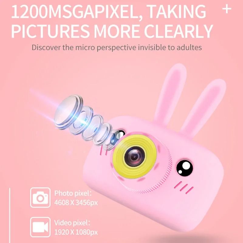 New Mini Cartoon Rabbit Camera 2 Inch HD Screen Educational Digital Video Camera For Kid Gifts 3
