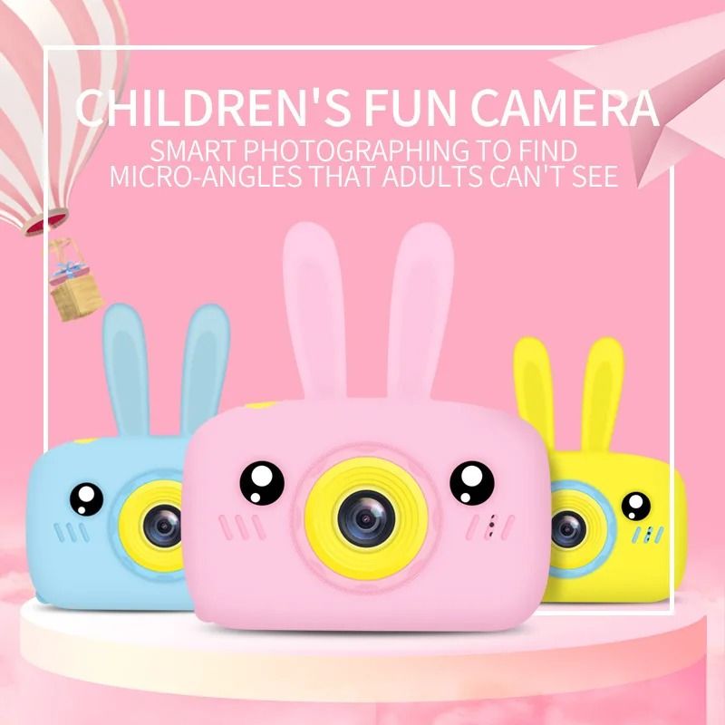 New Mini Cartoon Rabbit Camera 2 Inch HD Screen Educational Digital Video Camera For Kid Gifts 4
