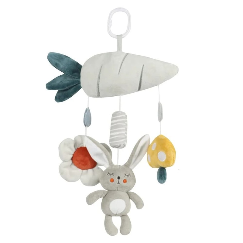 Clip On Hanging Plush Toy Stroller And Car Seat Sensory Activity Baby Toys With Wind Chimes 6