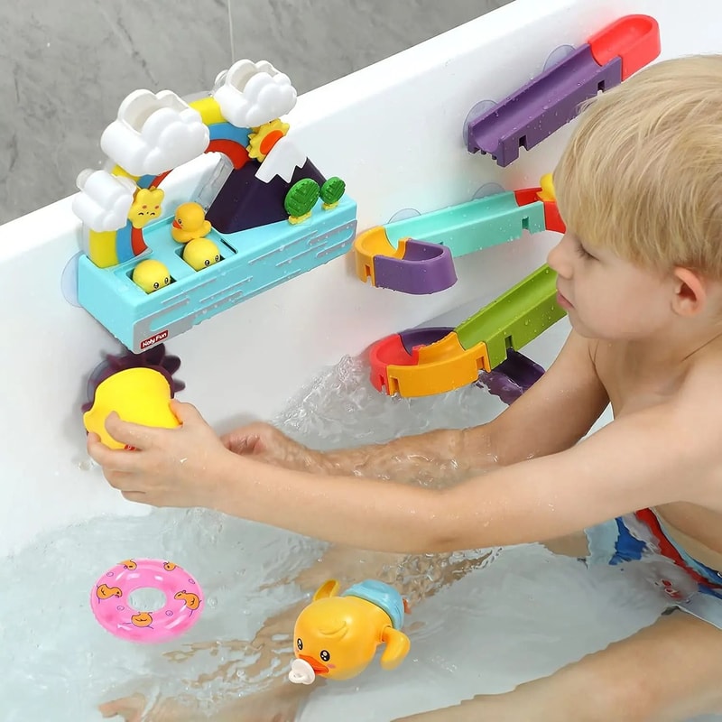 Bath Duck Toy With Rainbow Light And Music Toddlers Bathtub Toy Educational Water Game 1