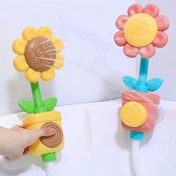 baby shower bath toy sprinkler head spray water sunflower manual device for kids gift