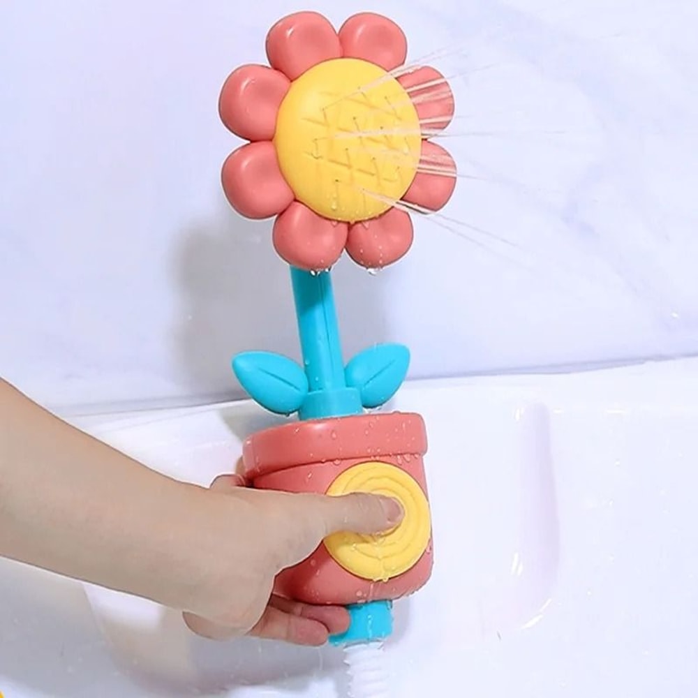 Baby Shower Bath Toy Sprinkler Head Spray Water Sunflower Manual Device For Kids Gift 1