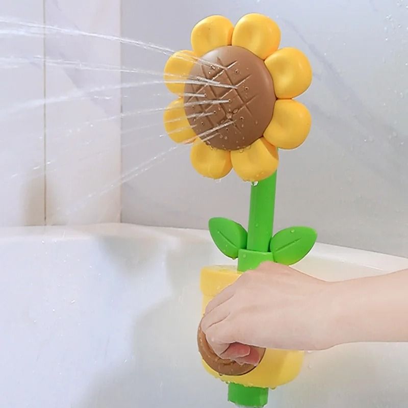 Baby Shower Bath Toy Sprinkler Head Spray Water Sunflower Manual Device For Kids Gift 2
